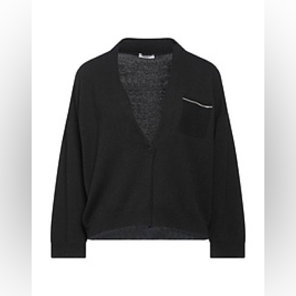 Peserico navy wool silk cashmere Cardigan